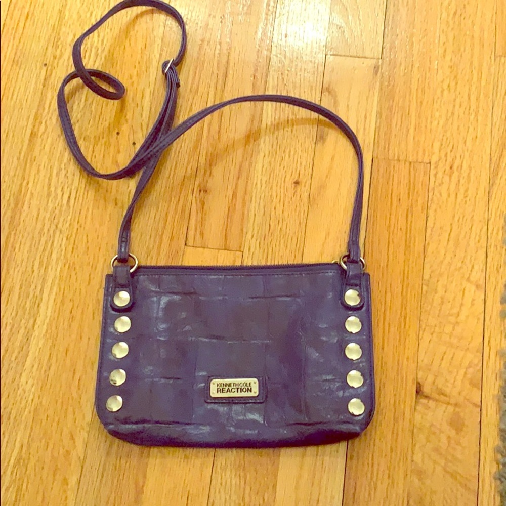 Kenneth Cole blue faux leather crossbody